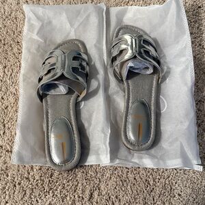 Sam Edelman Bay Flat Sandal Silver Platinum 9.5